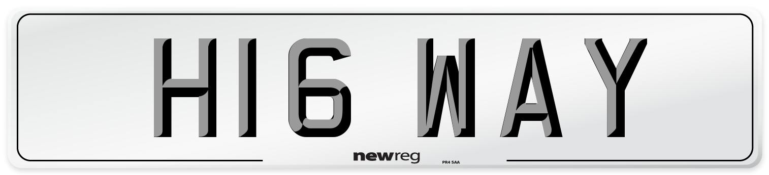 H16 WAY Number Plate from New Reg